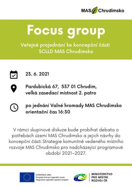 Focus group - Veřejné projednání ke koncepční části SCLLD MAS Chrudimsko