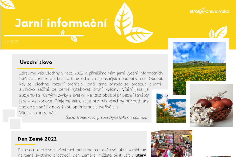 Druhé číslo Informačních listů MAS Chrudimsko